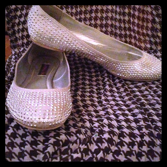 SOLD! Silver studded flats