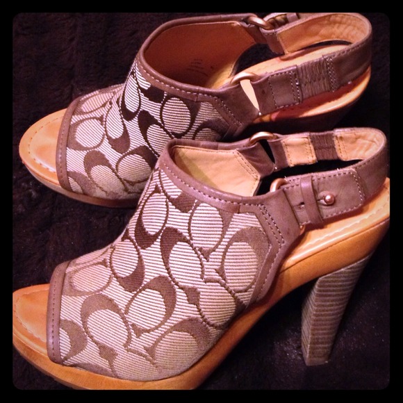 Authentic COACH peep-toe sling backs!