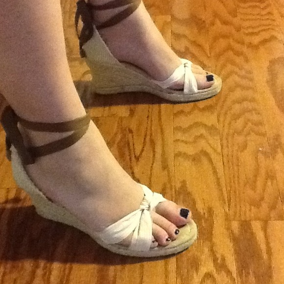 Adorable J. Crew pink stripped espadrilles!