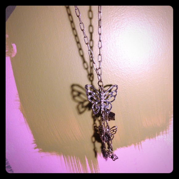 Silver butterfly necklace