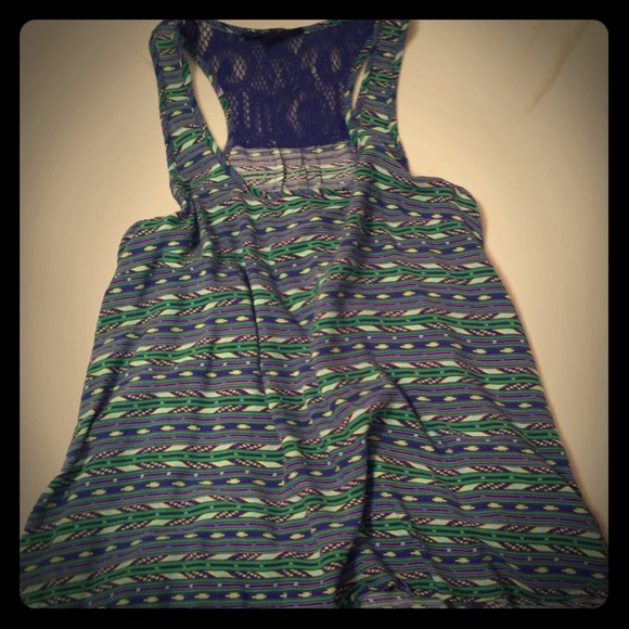 *SOLD*Aztec green & purple tank - Picture 1 of 2