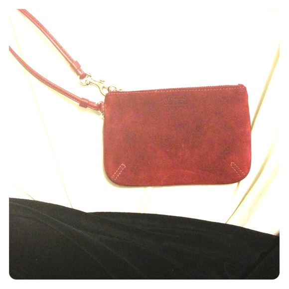 Coach burgundy wristlet