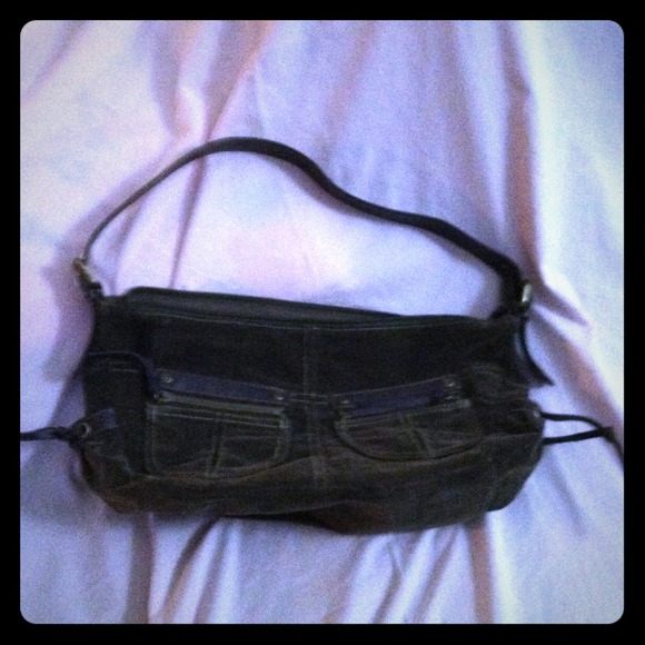 Corduroy hunter green handbag