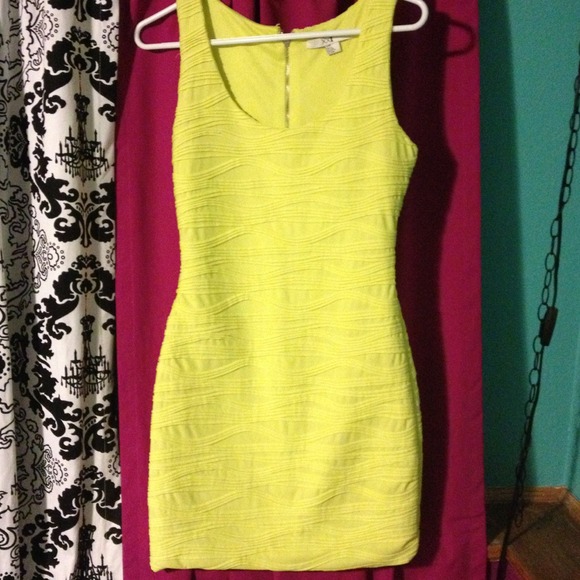 Fun electric yellow fitted dress