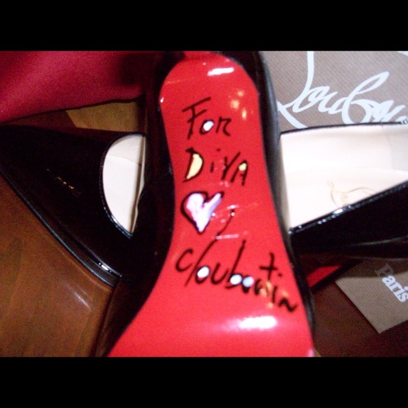 Autographed Louboutin Black Patent Pigalle Plateau - Picture 2 of 4