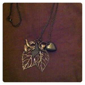 Dark bronze charm necklace