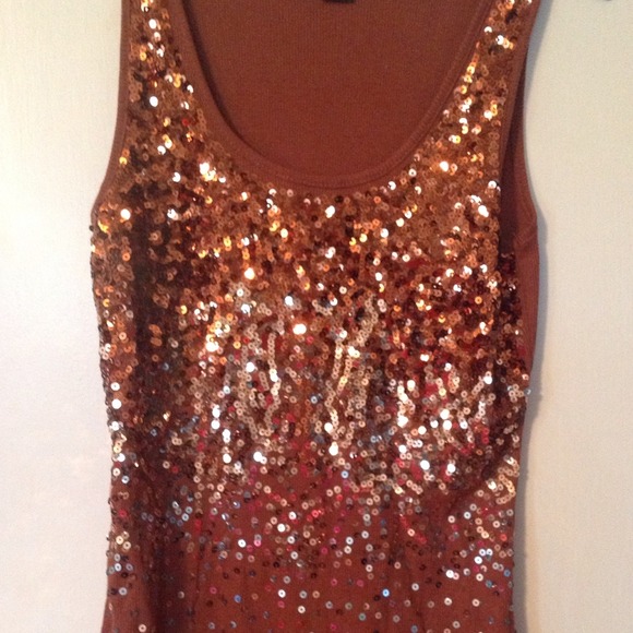 Brown sequin tank ******ON HOLD****