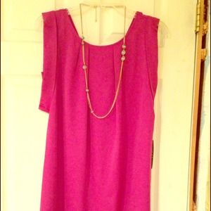 Fuschia draped back and sleeve dress