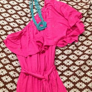 Candies top and My Michelle dress,and red shirt