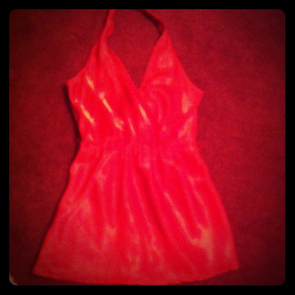 Joyce Leslie red silk blouse