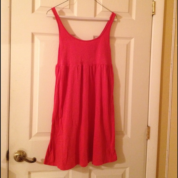Coral cotton sundress/coverup