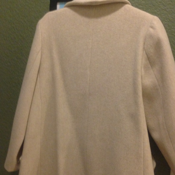 Ivory Double Breasted two button Short peaCoat - image 3