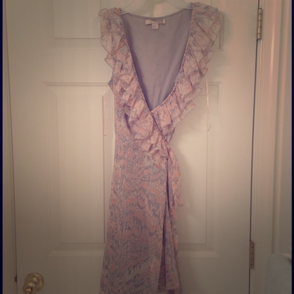 Pink and Grey Wrap Dress