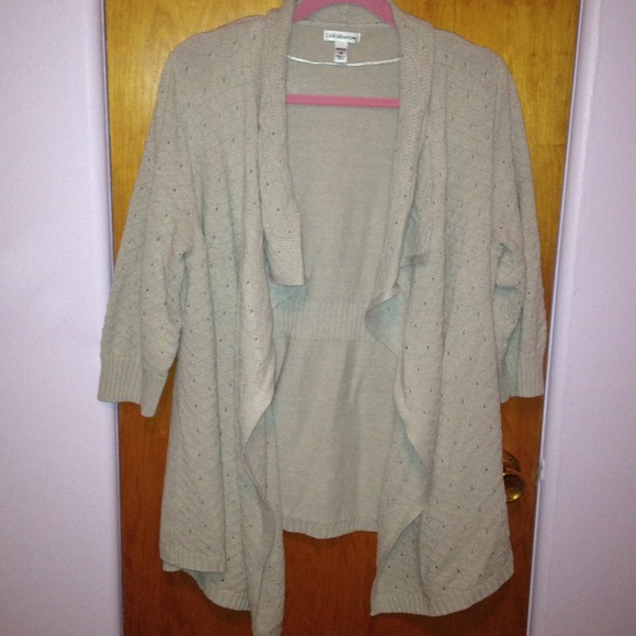 SOLD Oatmeal Cotton Knit Fly-Away Sweater 1X