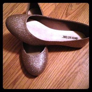 Gold sparkly flats