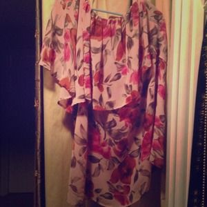 One shoulder floral dress