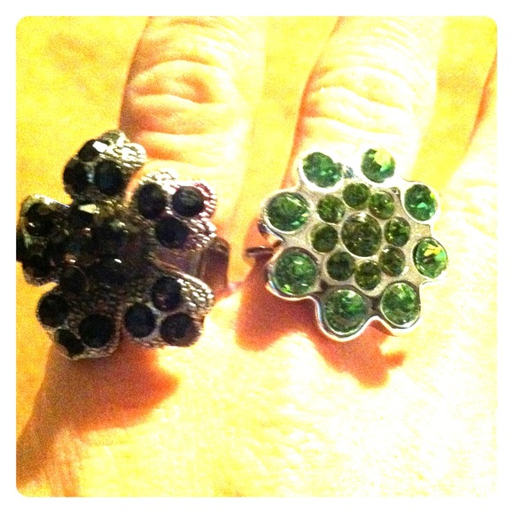 Black and green rings