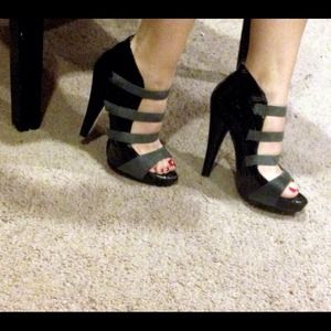Black with grey heels