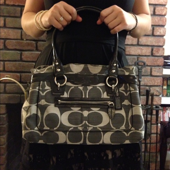 Coach Handbags - ❗Reduced❗Authentic black & white Coach Tote.