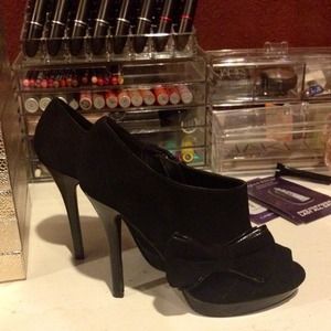 Black bootie heels