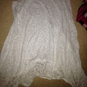 See through animal print shirt.