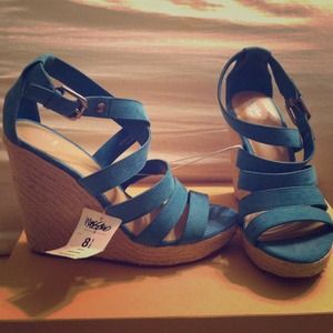 Woven Turquoise Wedges