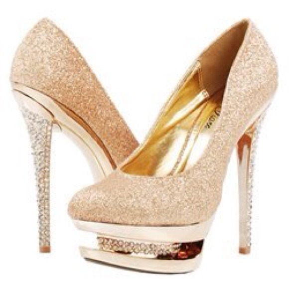 Glitter platform with rhinestones (runs1/2size sm)