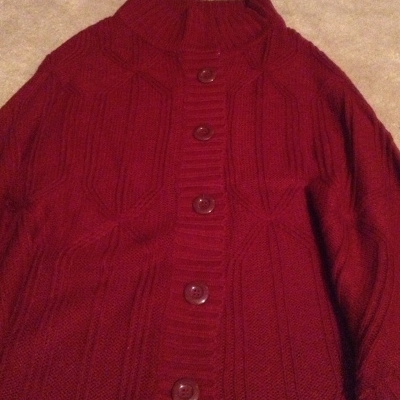 ⭐SOLD⭐Red Pancho - only wore once! - Picture 2 of 3
