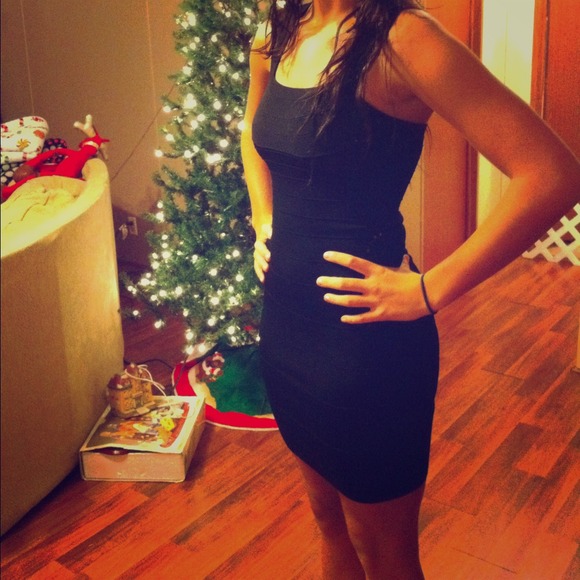 Express tight fitted black dress