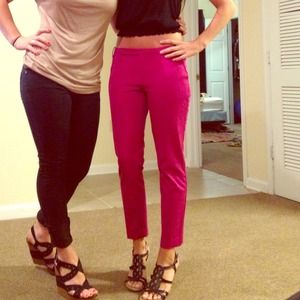 Fuchsia colored ankle dress pants