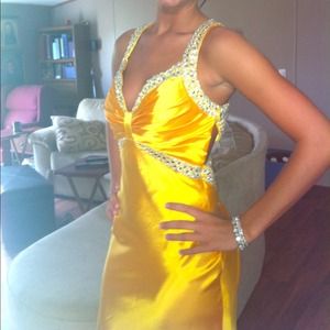 Gold prom dress