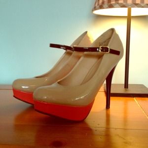 LAST CALL! Super high color-block platform heels.