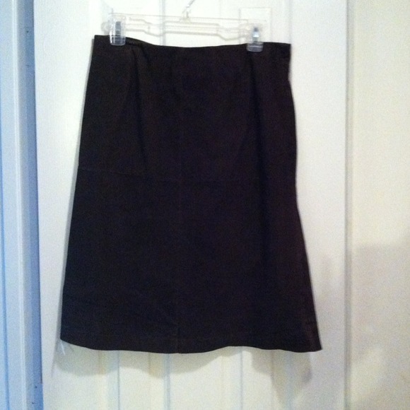 Dark brown leather skirt