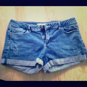 Denim shorts. Great for someone with a booty!