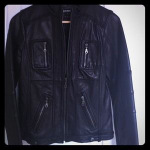 DNKNY genuine Leather jacket in small