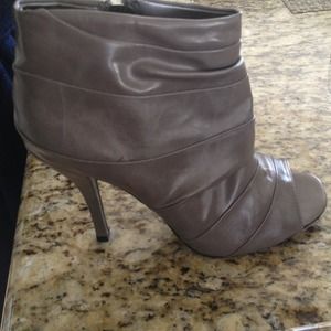 Gray ankle boots