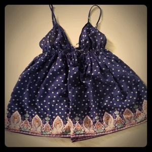 Paisley and flower covered baby doll top