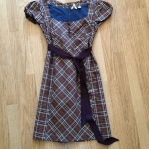Brown checker dress
