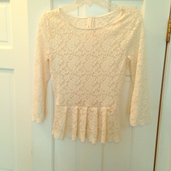 cute peplum lace top from a local boutique!