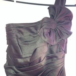 Chocolate floor length formal dress.