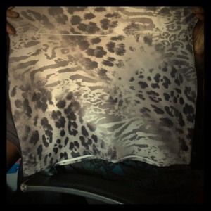 Grey and white Leopard and zebra print.