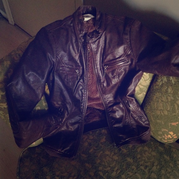 👇Reduced 👇 Monoreno Brown Faux Leather Jacket, S