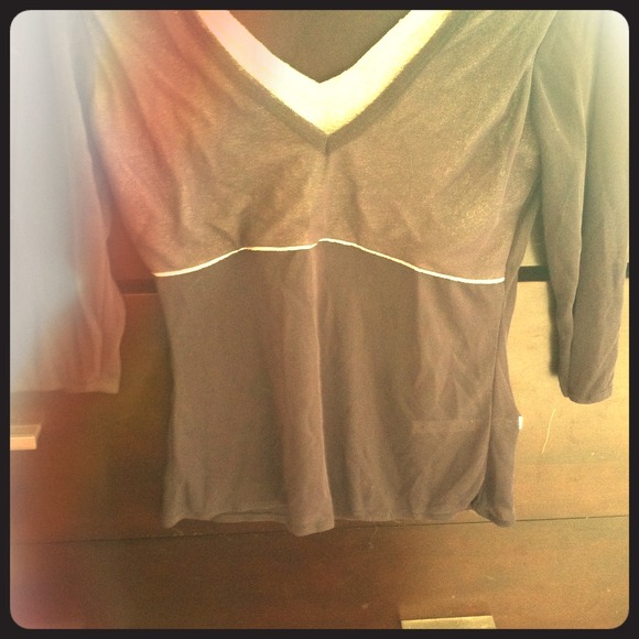 Gray and silver sheer blouse