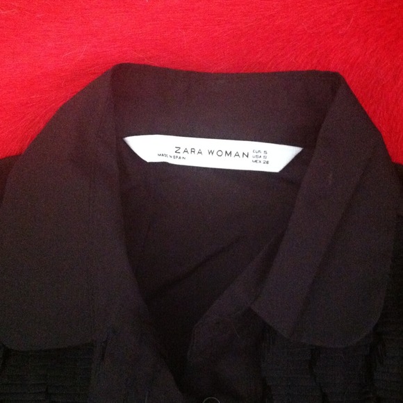 ZARA woman black button up shirt - Picture 3 of 4