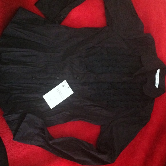ZARA woman black button up shirt - Picture 4 of 4