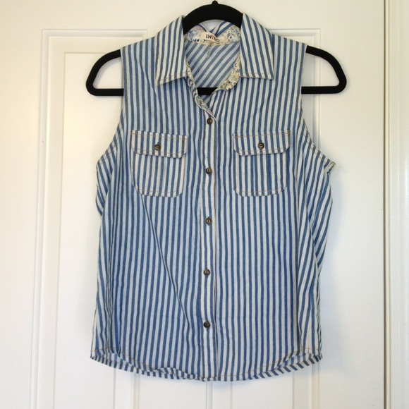 ⚠SOLD ⚠Blue stripes button down tank