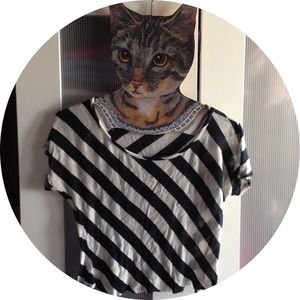 Navy blue and white crop top