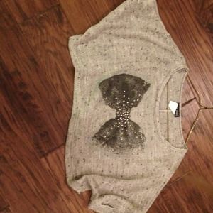 Over the shoulder bow shirt