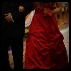 David's Bridal bridesmaid dress.