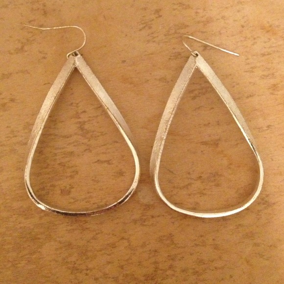 Silver express teardrop hoop earrings